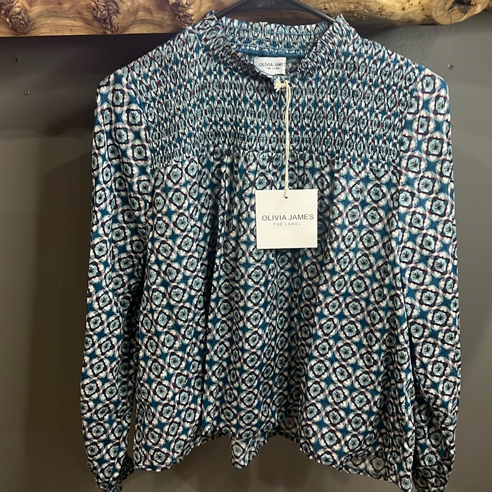 Olivia James the Label beautiful teal blouse
